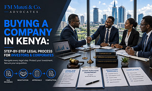 Explore the legal process for buying a company in Kenya, including due diligence, negotiations, agreements, approvals, completion, and investor protection today